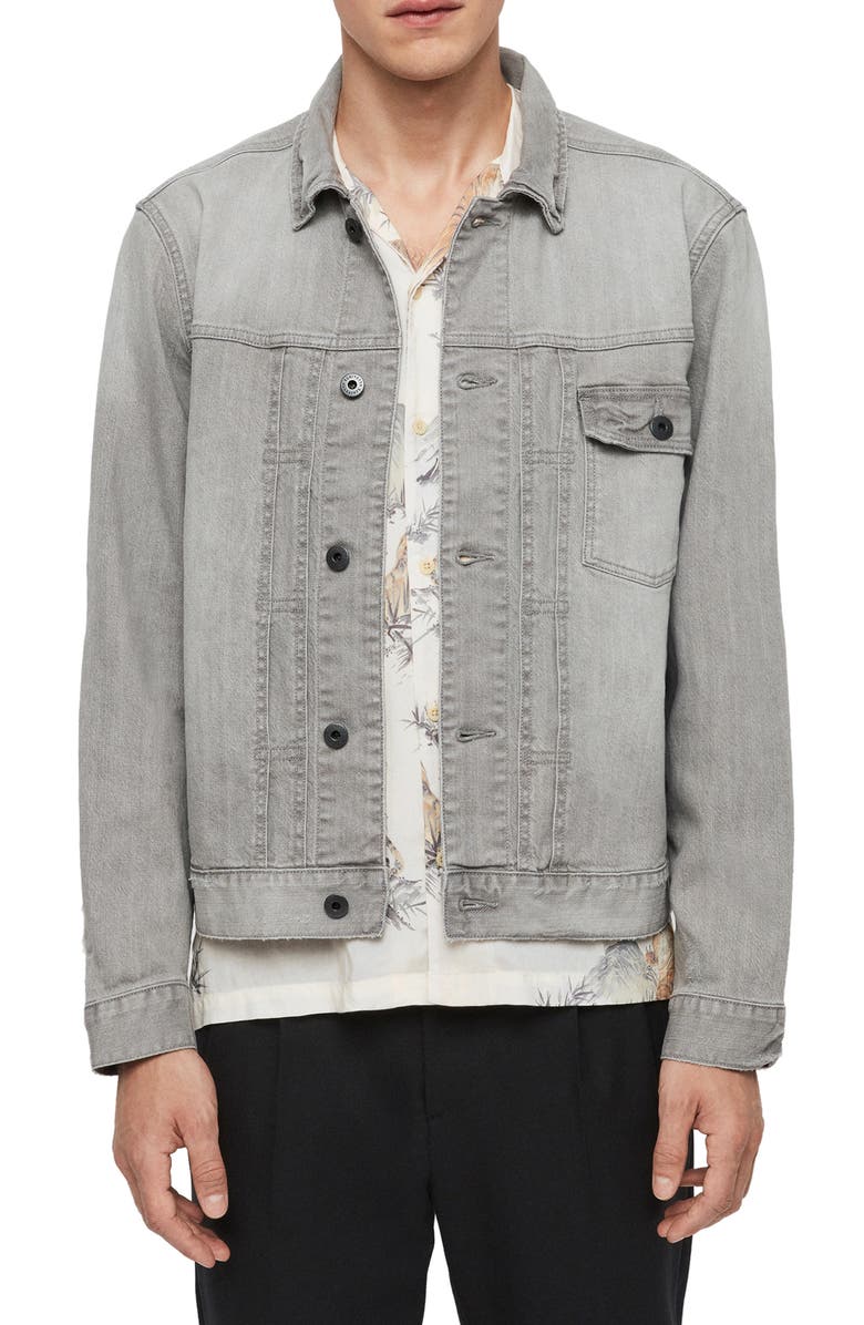 AllSaints Gasidro Patched Denim Jacket, Main, color,