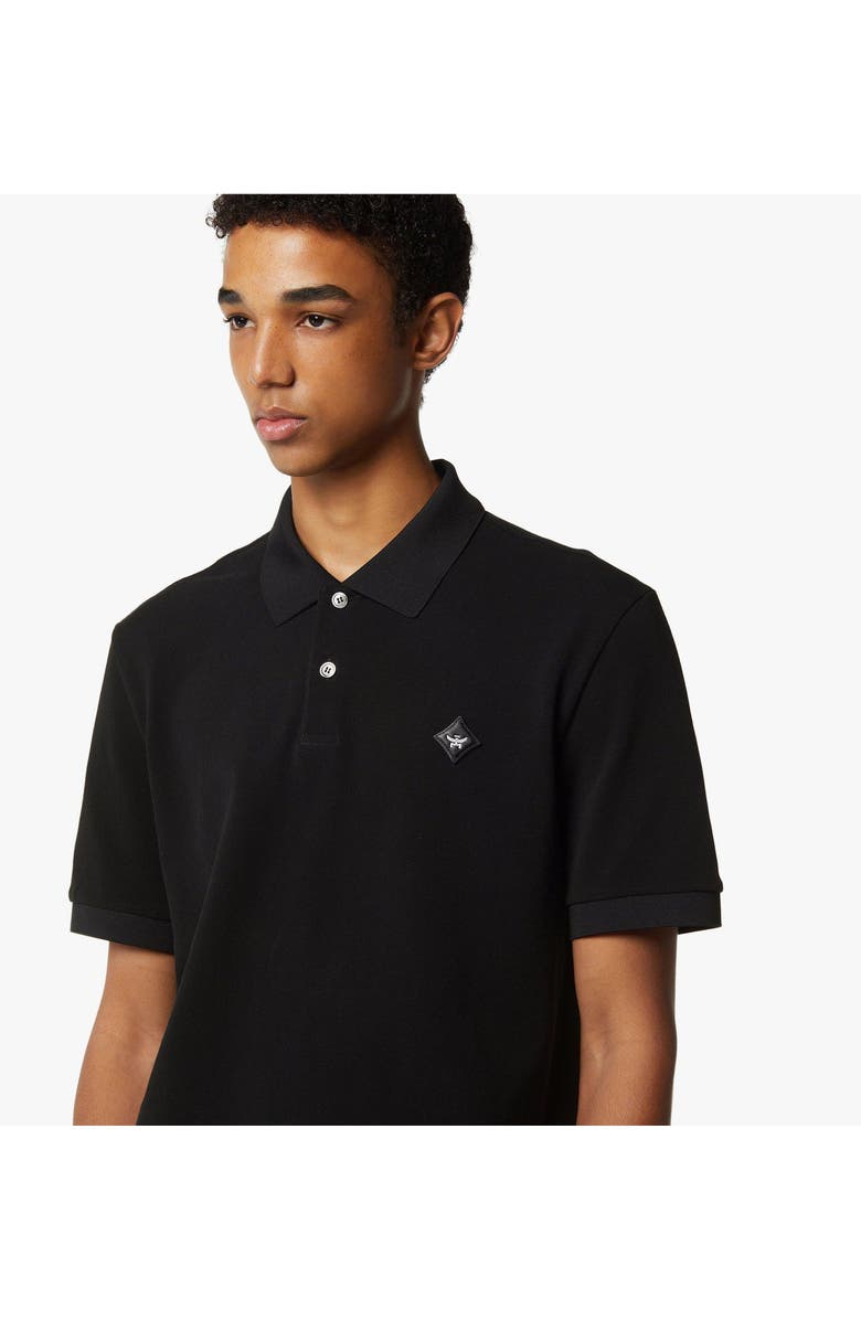 MCM Diamond Patch Piqué Polo, Alternate, color, Black