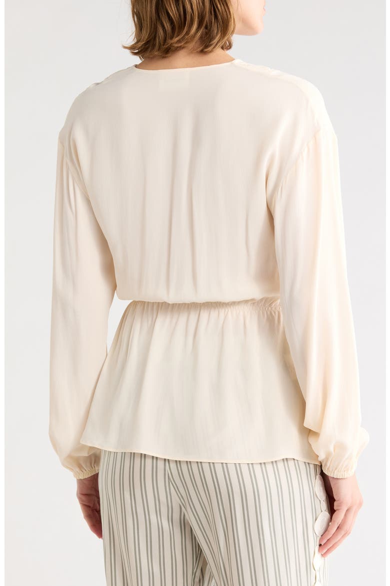 Quilted V-Neck Balloon Sleeve Top, Alternate, color, IVORY