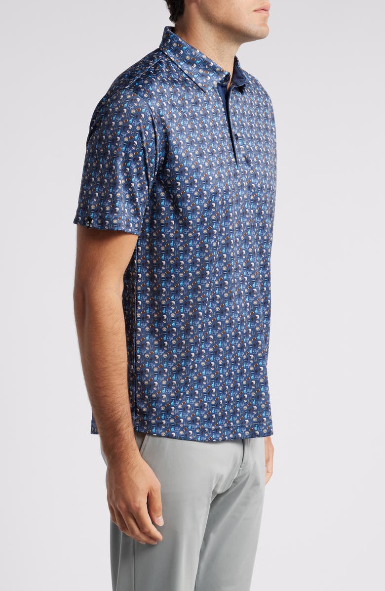 Swannies Joe Tailgate Print Golf Polo, Alternate, color, Navy