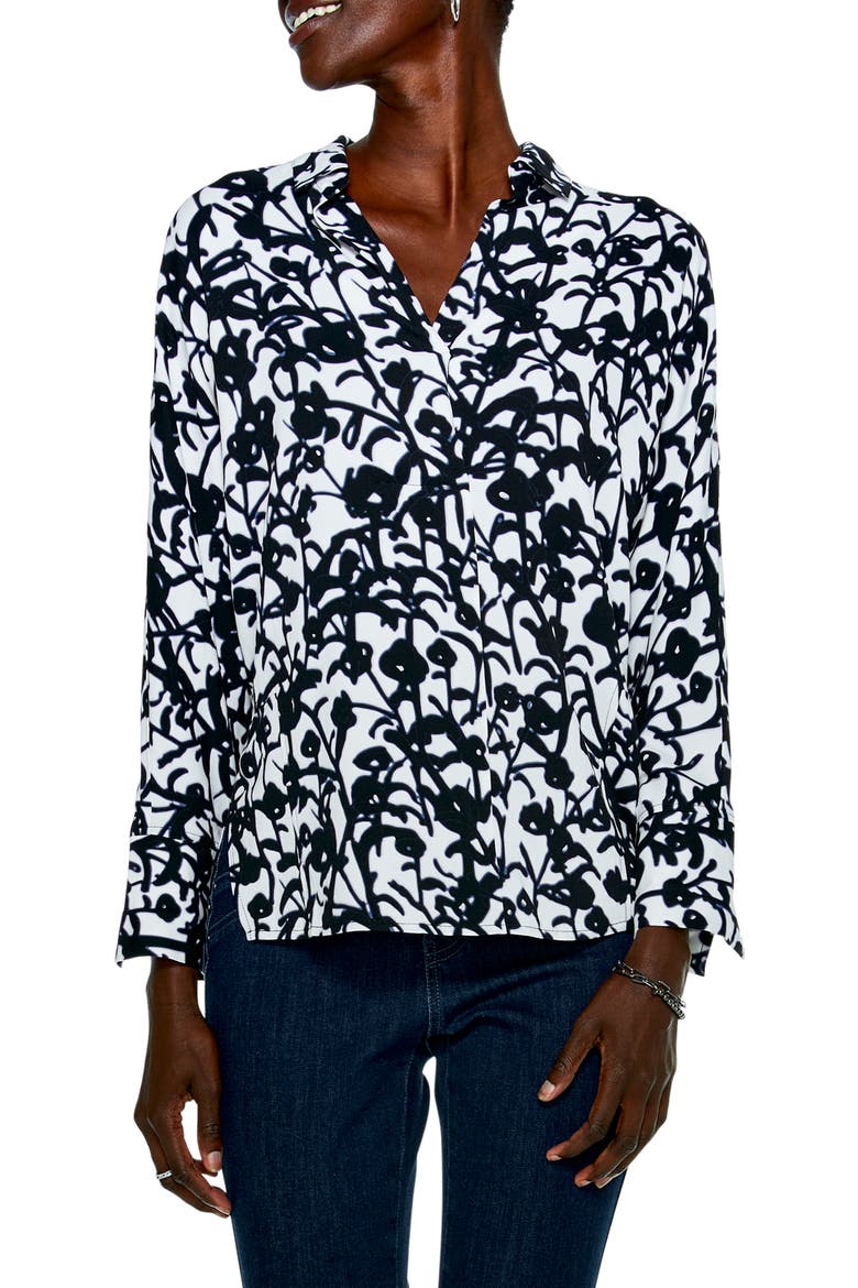 Midnight Meadow Live In Blouse, Main, color, BLACK MULTI
