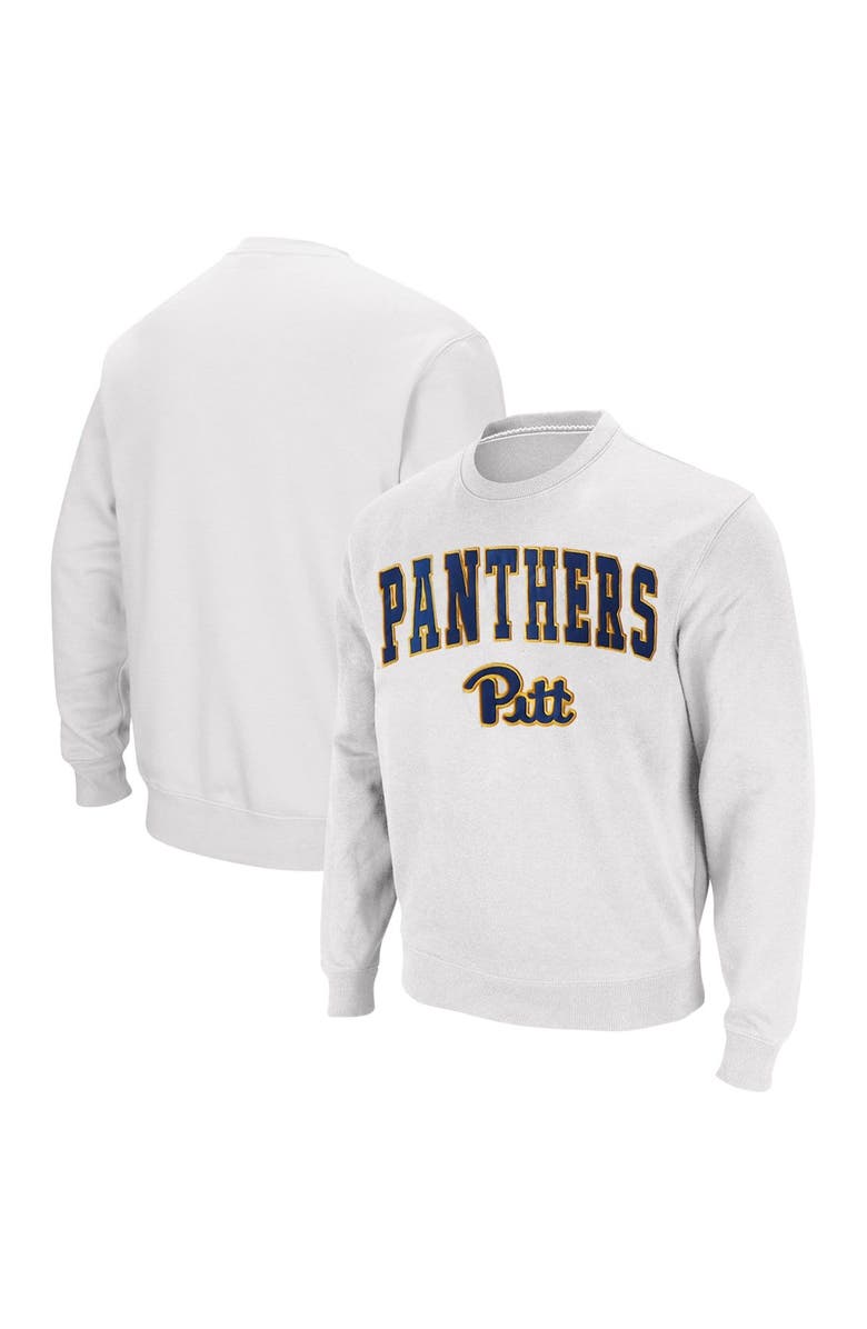 COLOSSEUM Men's Colosseum White Pitt Panthers Arch & Logo Sweatshirt, Alternate, color, White