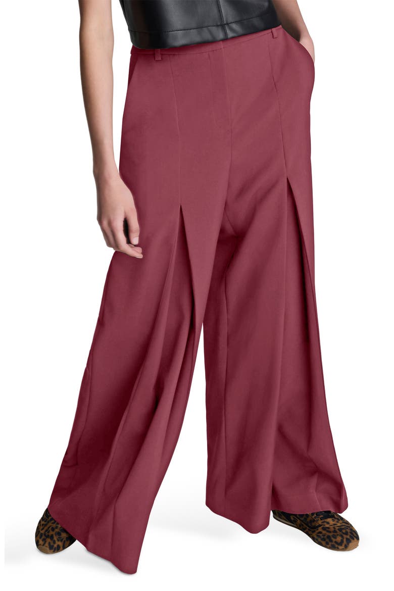 Inverted Pleat Wide Leg Pants, Main, color, SUGAR BEET