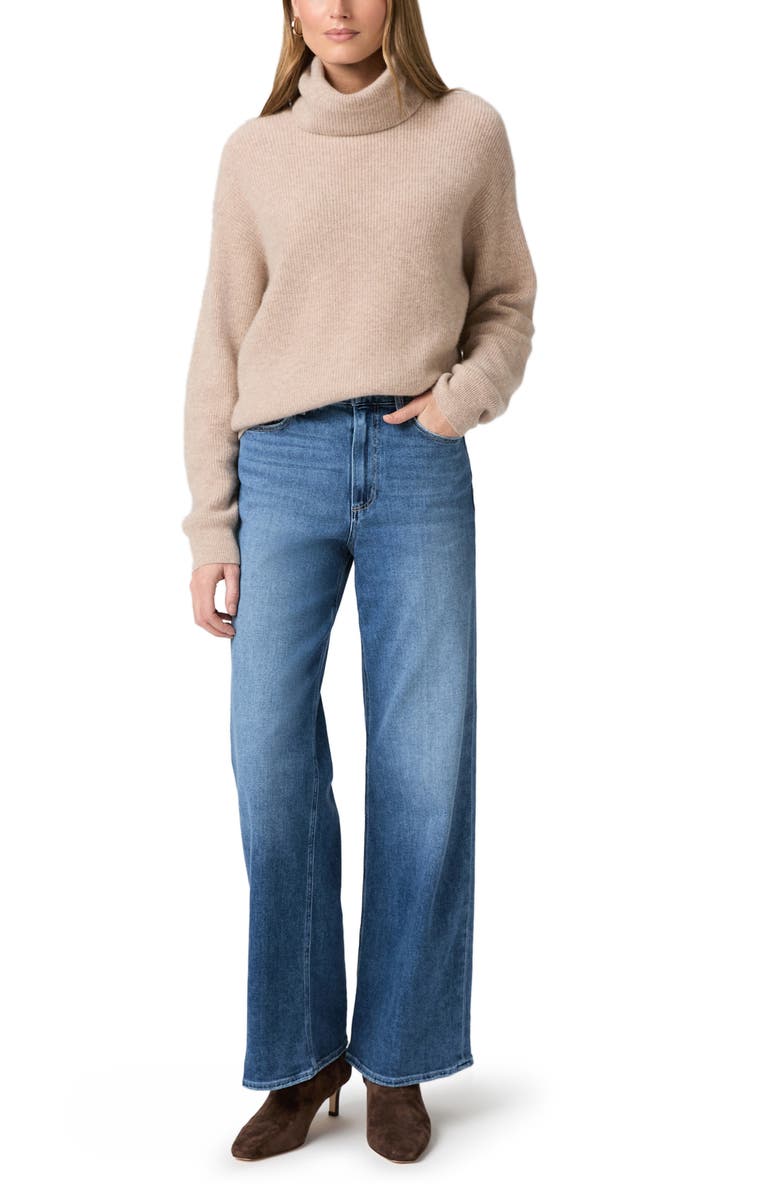 PAIGE Aria Turtleneck Cashmere Sweater, Alternate, color, Light Beige Heather