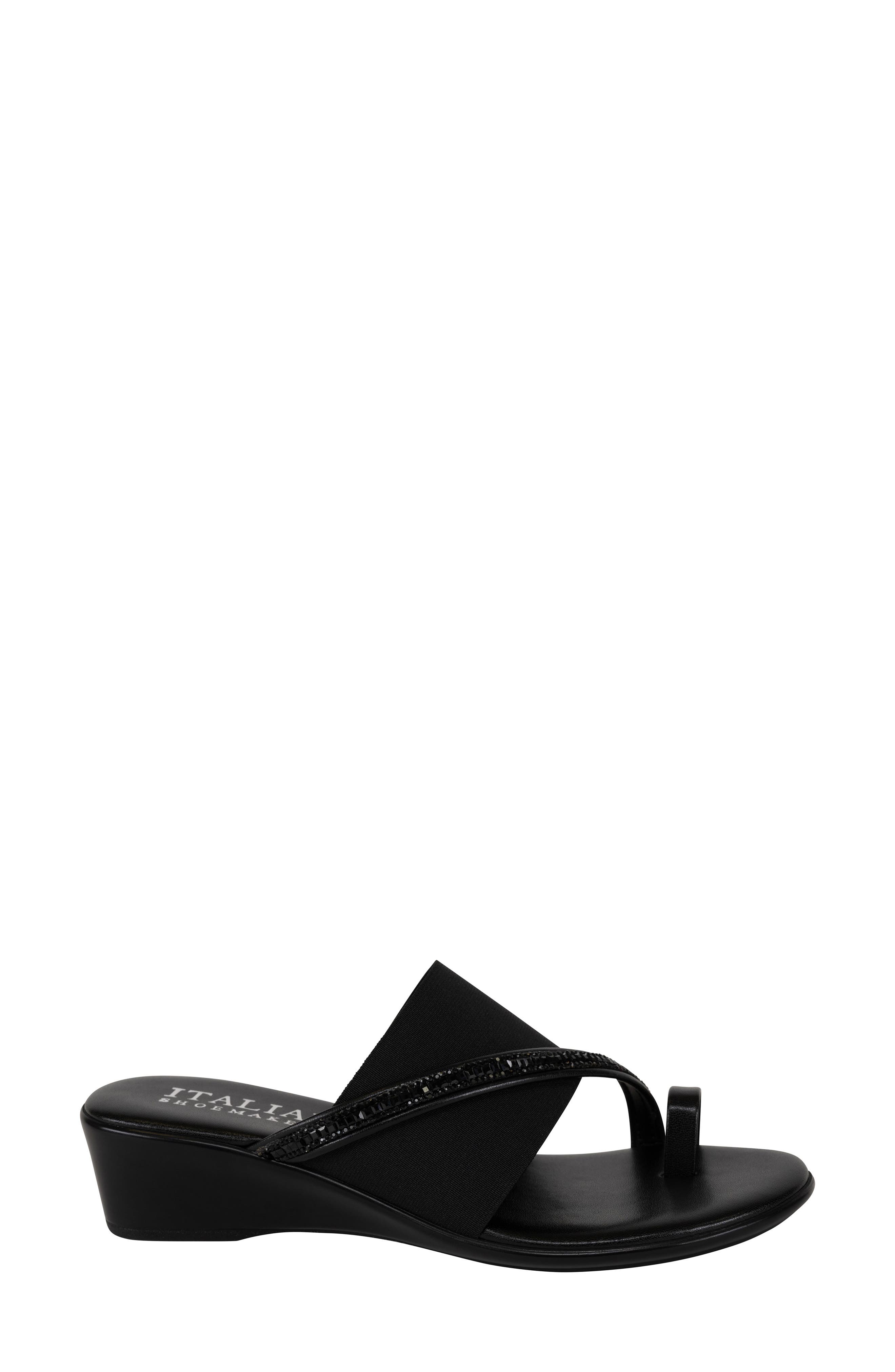 ITALIAN SHOEMAKERS Sianni Wedge Sandal, Alternate, color, Black
