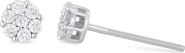 LuvMyJewelry Meadow 0.15 Ct TW Lab Grown Diamond Cluster Studs 14K Gold Earrings