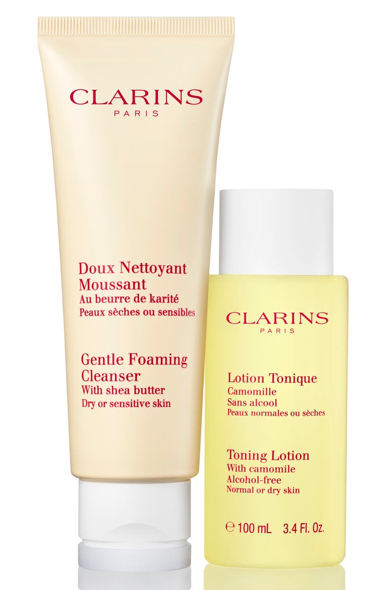 Clarins Cleanse & Refresh for Dry or Sensitive Skin Set, Main, color,
