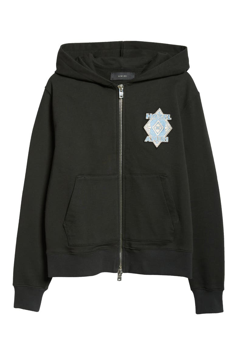 Hotel Zip Hoodie, Alternate, color, BLACK