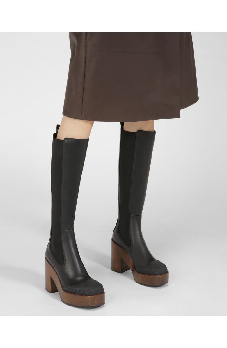 Bally Ianna Leather Long Boots, Alternate, color, Black