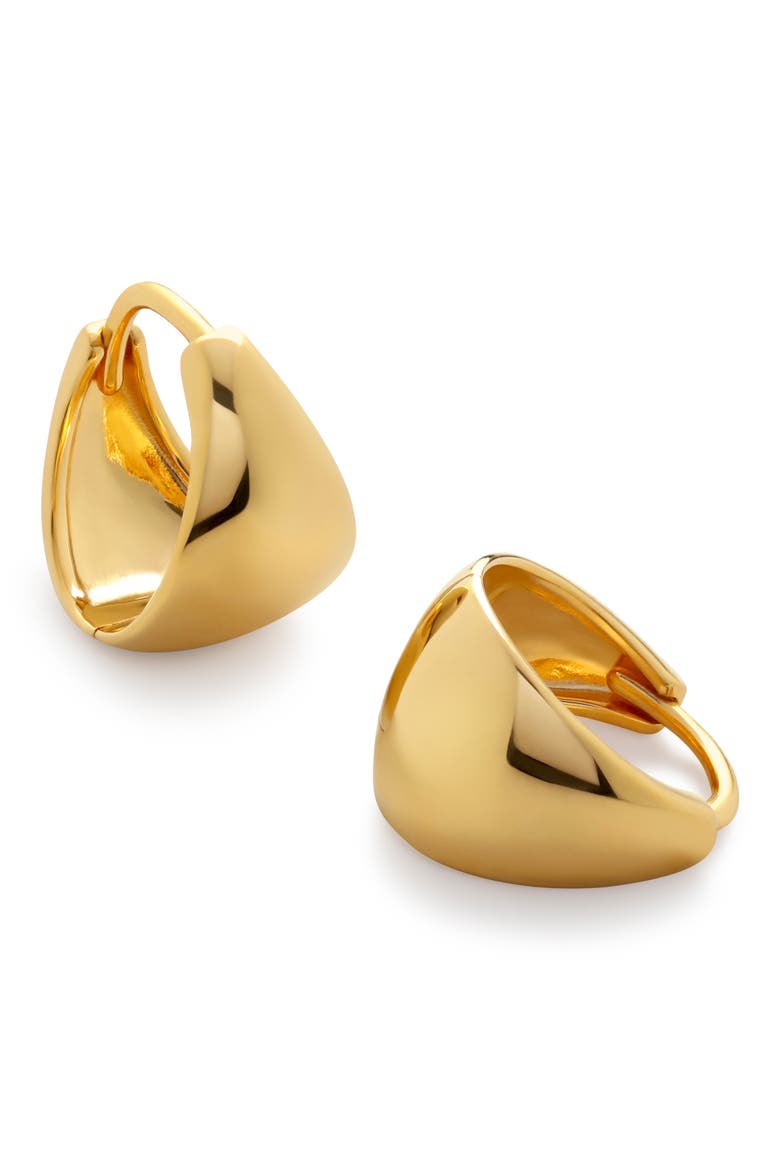 Tapered Huggie Hoop Earrings, Alternate, color, 18CT GOLD VERMEIL
