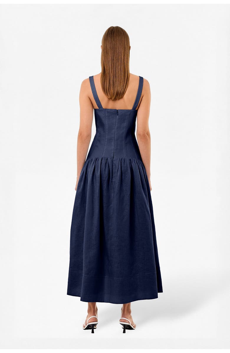 NICHOLAS Makenna Linen Dress, Alternate, color, Midnight