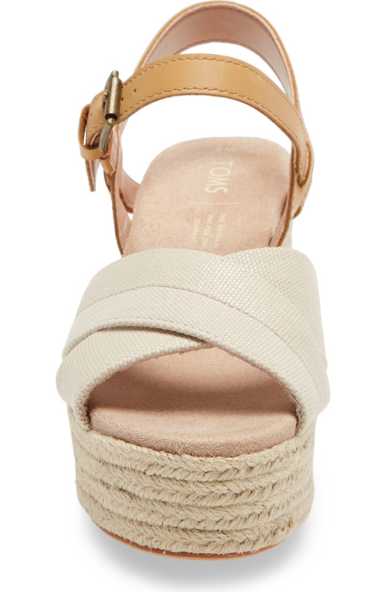 TOMS Willow Espadrille Platform Wedge Sandal, Alternate, color,