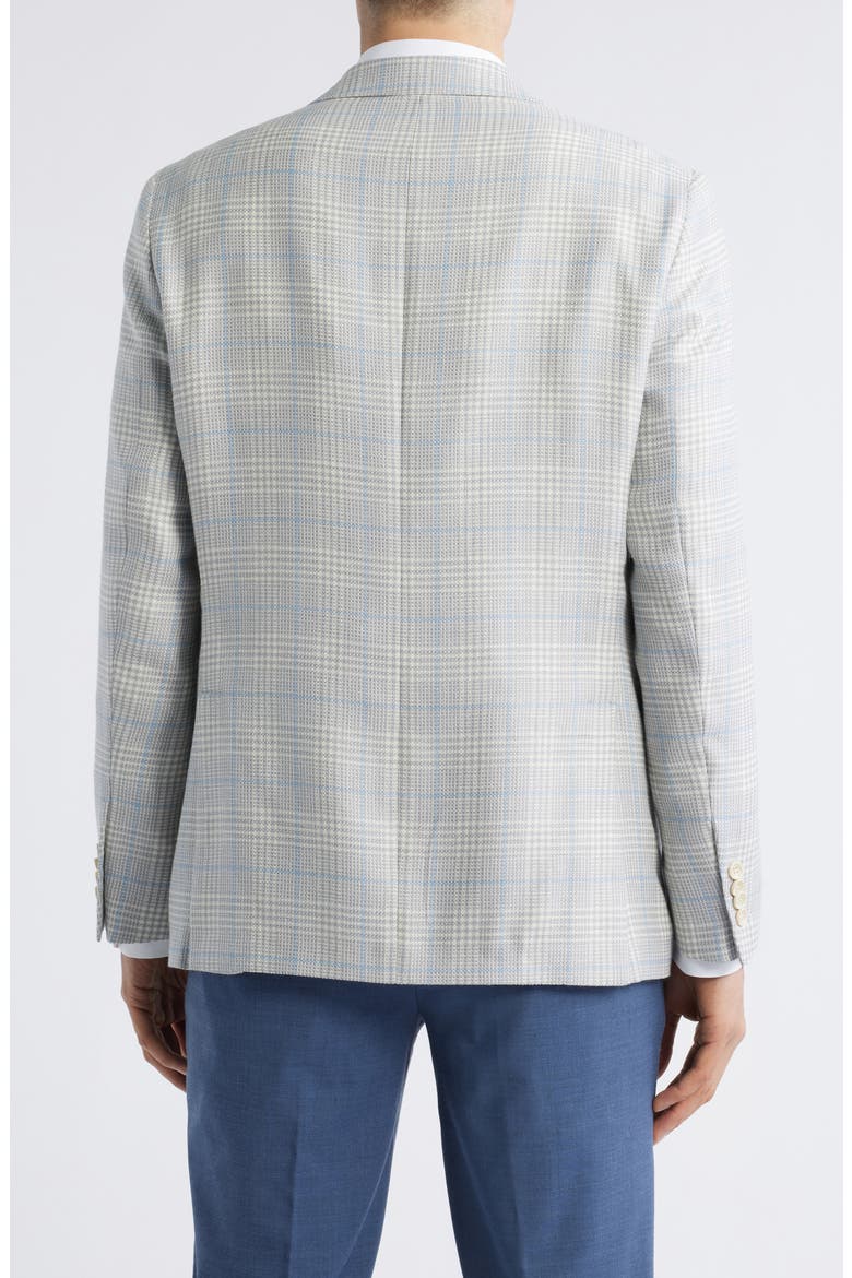Midland Deco Plaid Wool & Silk Blend Sport Coat, Alternate, color, LIGHT GREY