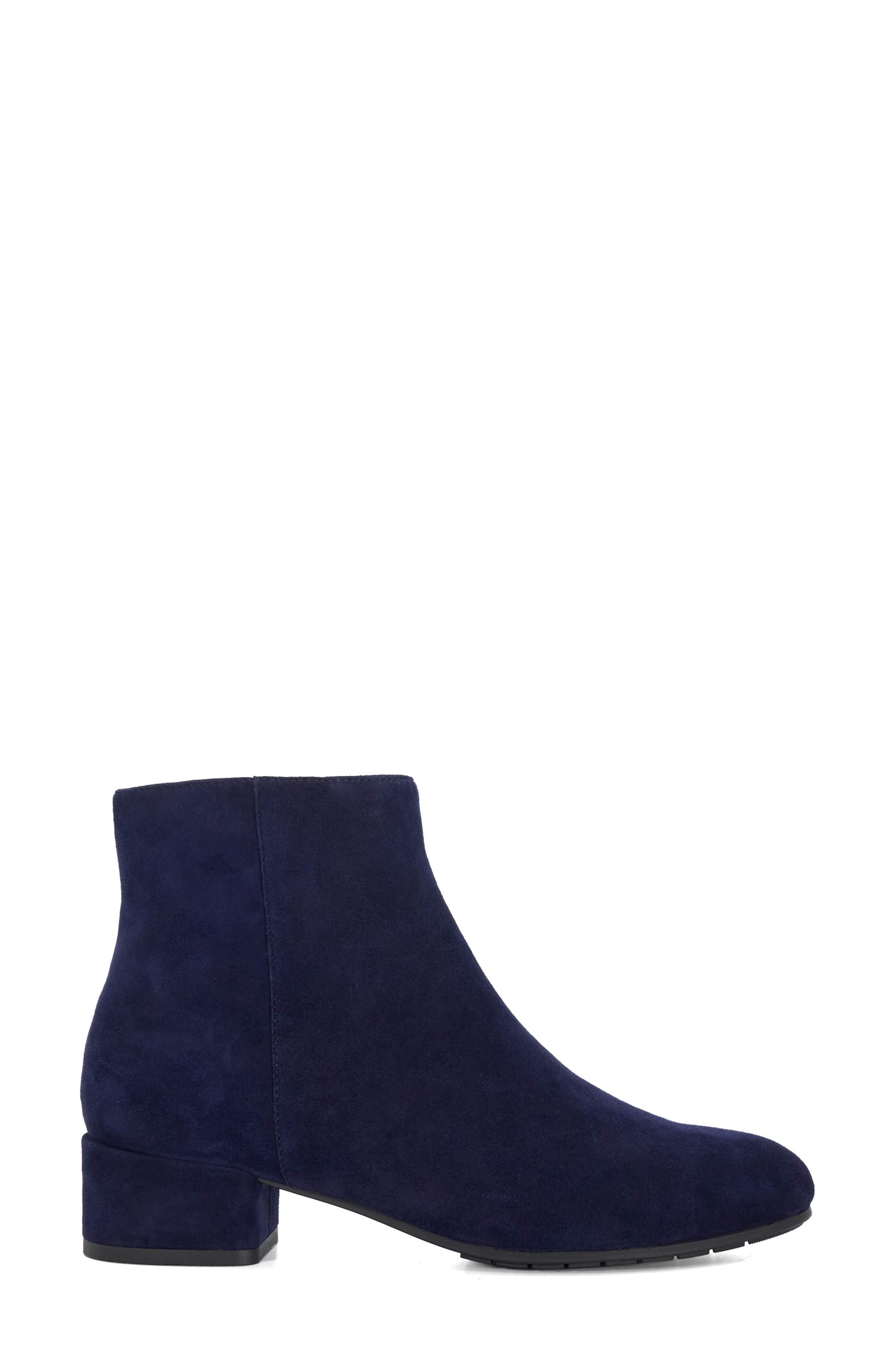 Dune London Pippie Ankle Bootie, Alternate, color, Dark-Blue-Suede