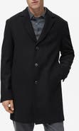 MANGO Wool Blend Single Breasted Coat