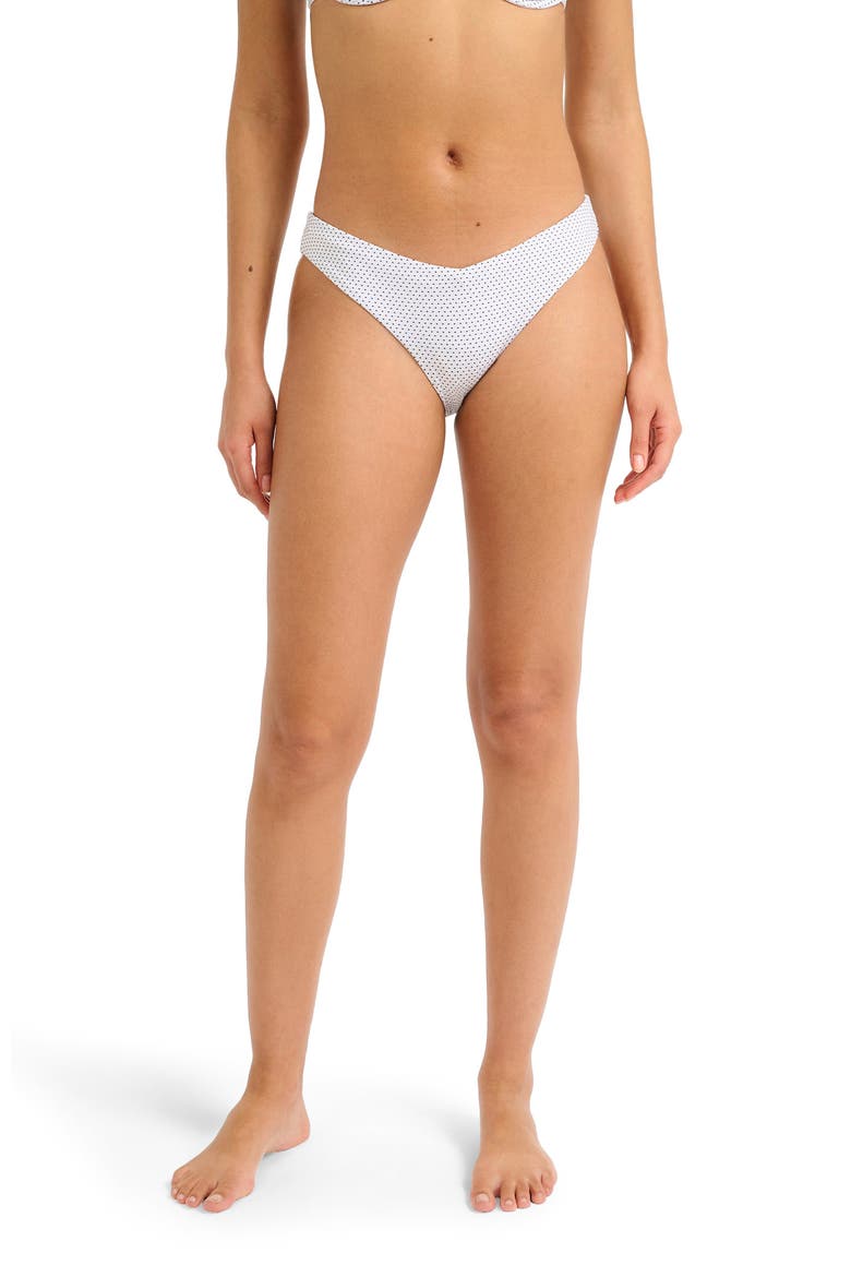 Micro Polka Dot Chiara Bikini Bottom, Alternate, color, White/Black