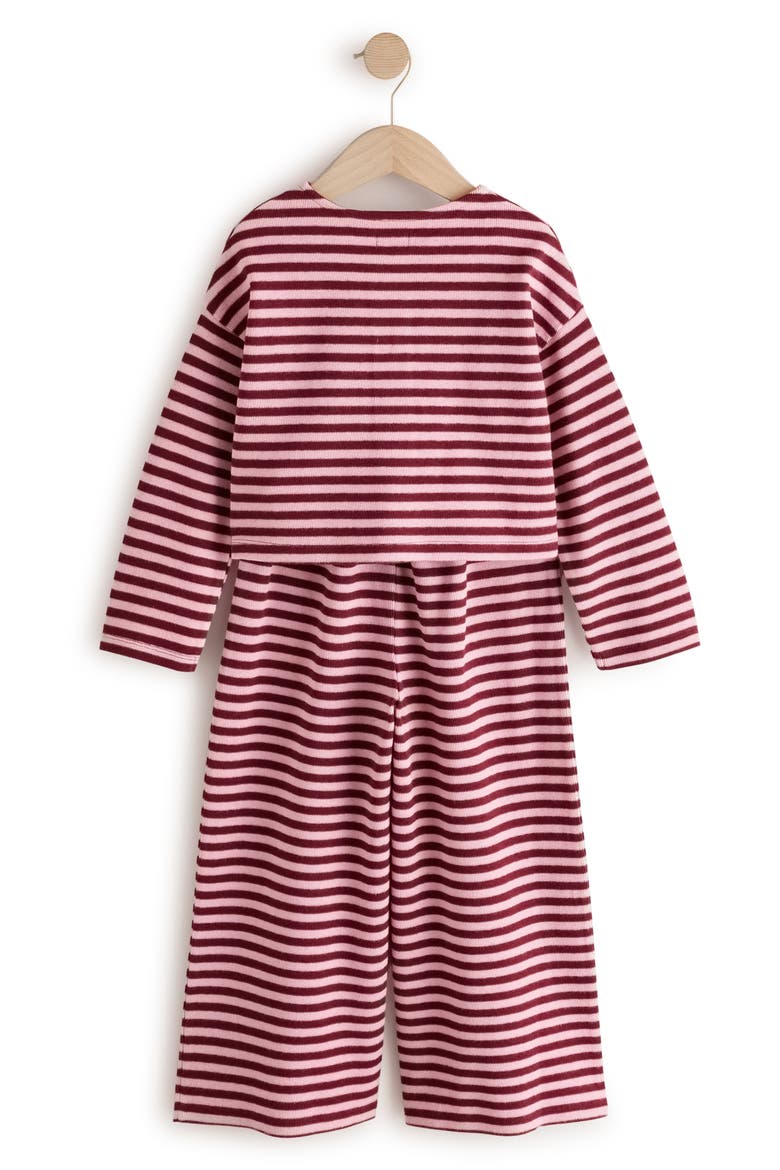 Kids' Stripe Button Front Two-Piece Set, Alternate, color, PINK