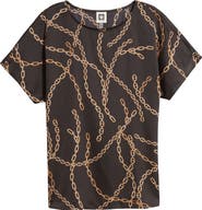 Anne Klein Chain Print Short Sleeve Top
