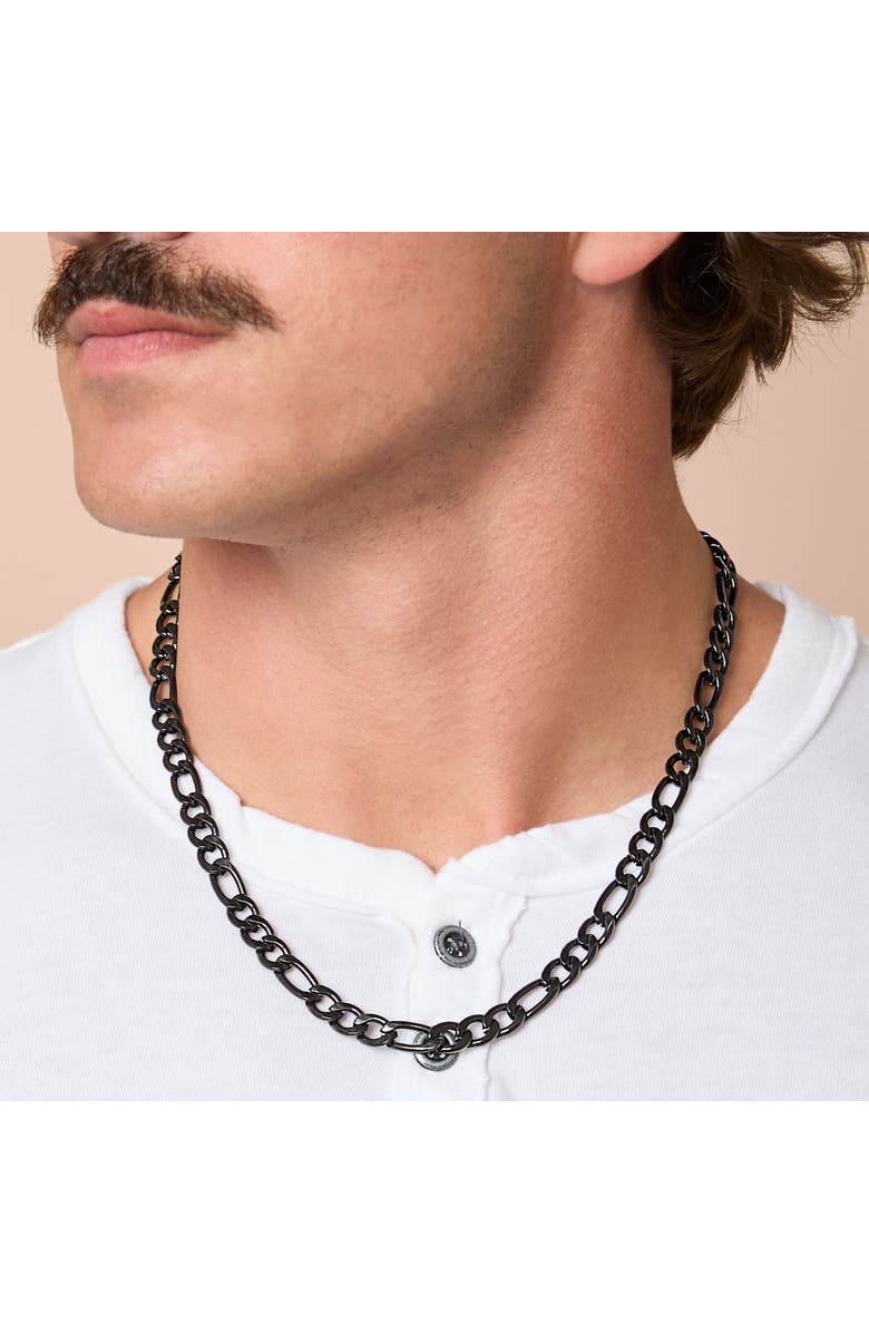 Lucky Brand Figaro Chain Necklace, Alternate, color, Black