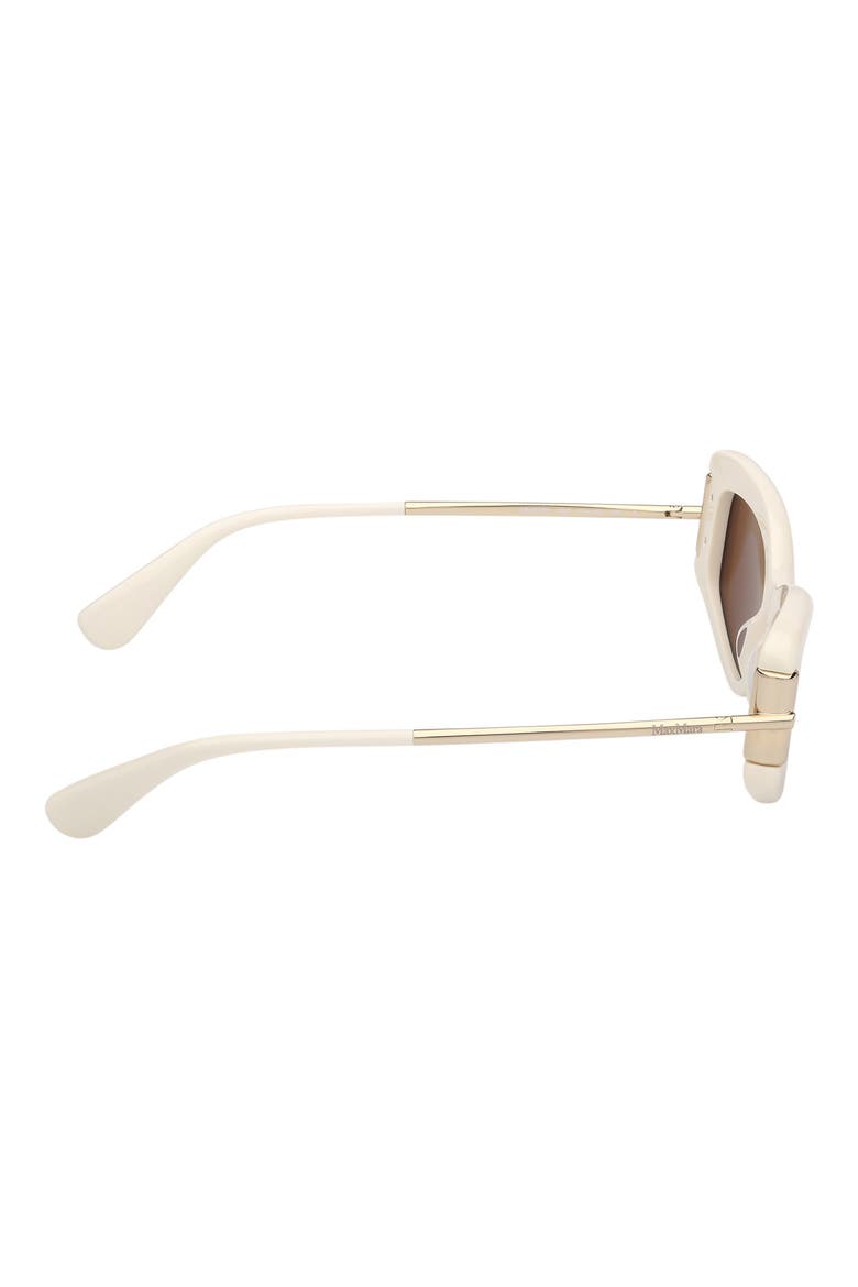 52mm Cat Eye Sunglasses, Alternate, color, SHINY WHITE PALE GOLD / BROWN