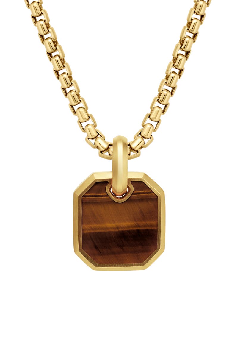 David Yurman Roman Amulet in 18K Yellow Gold with Tiger's Eye, Main, color, 18K Yellow Gold