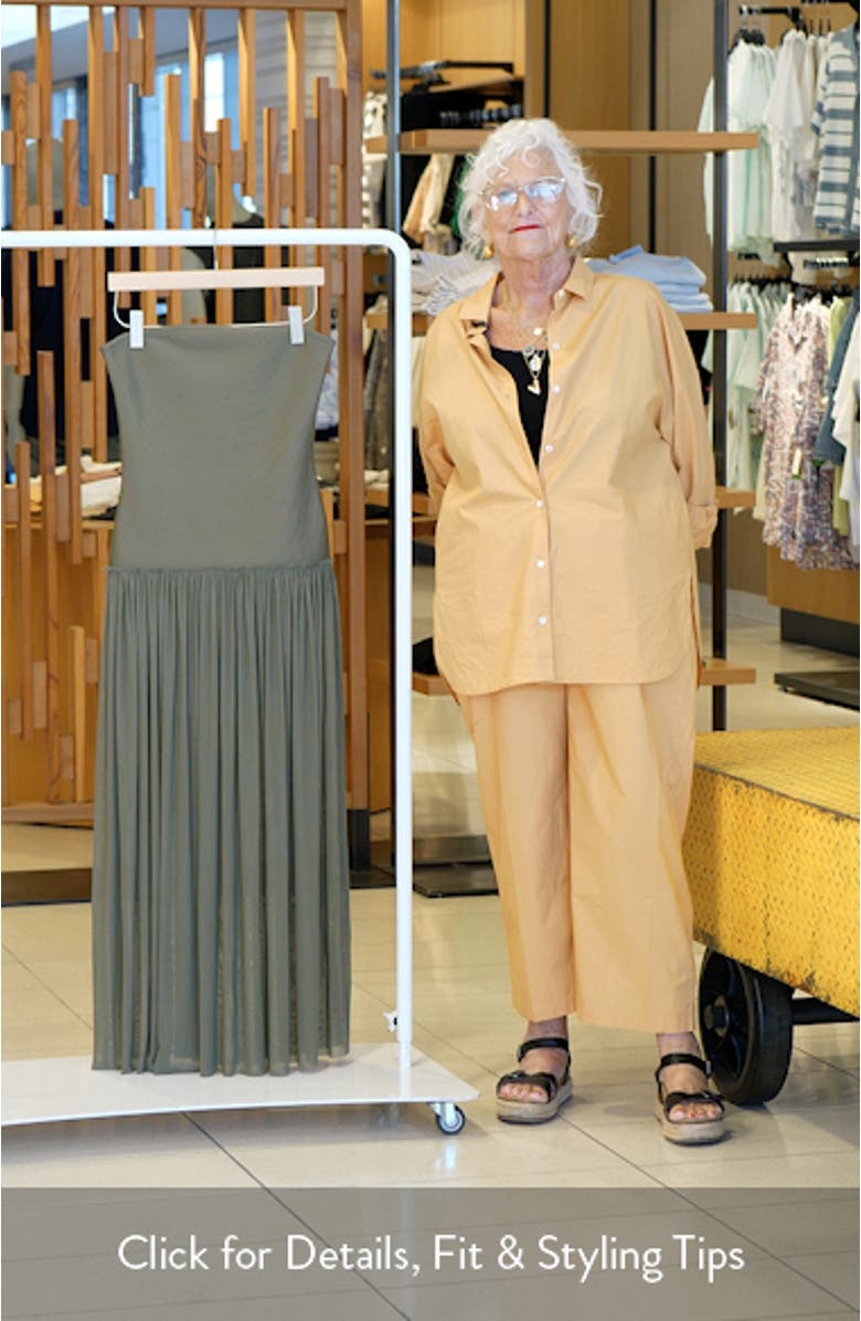 Strapless Drop Waist Mixed Media Cocktail Dress, sales video thumbnail