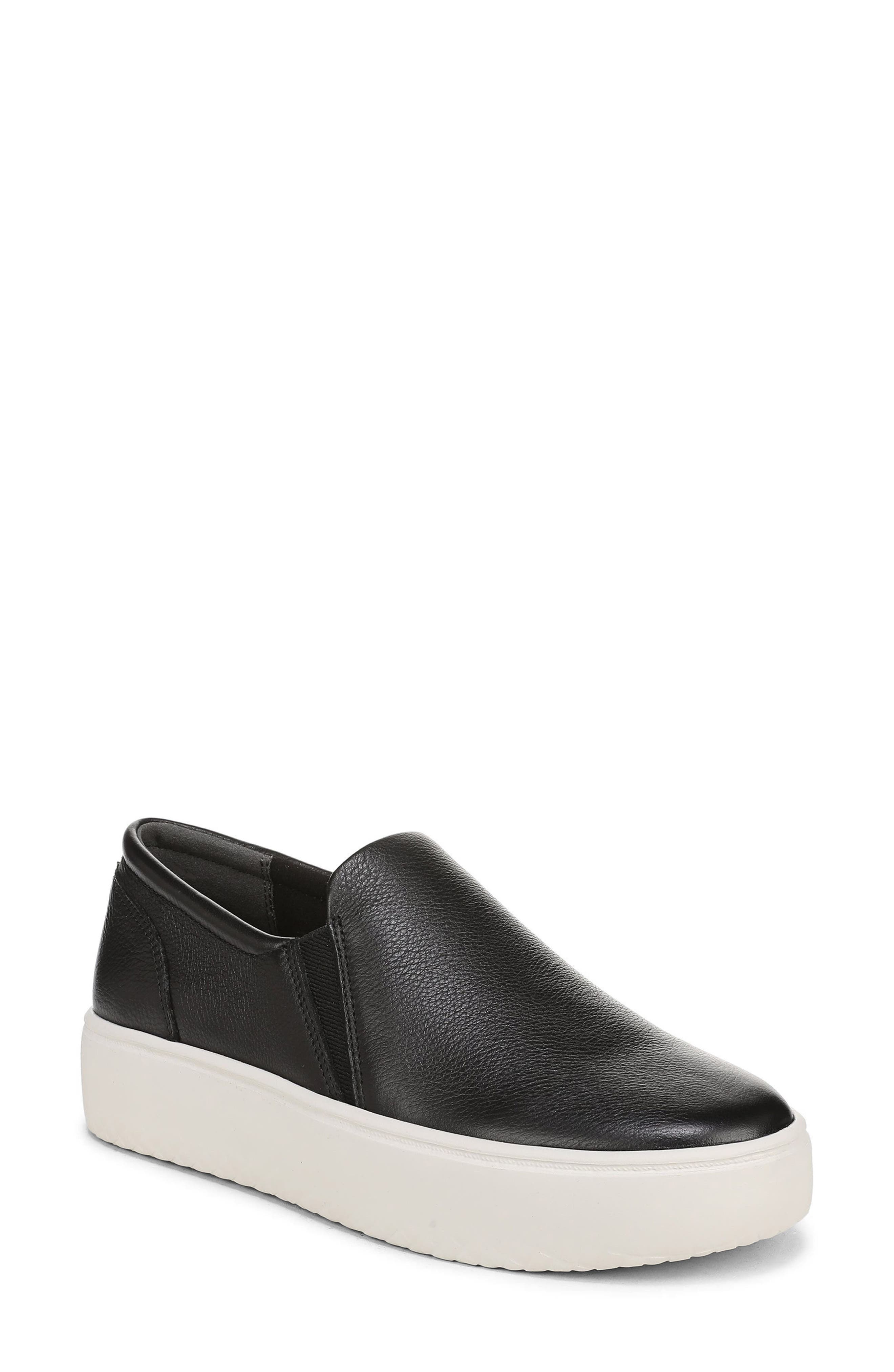 Ellen Slip-On Platform Sneaker, Main, color, BLACK LEATHER