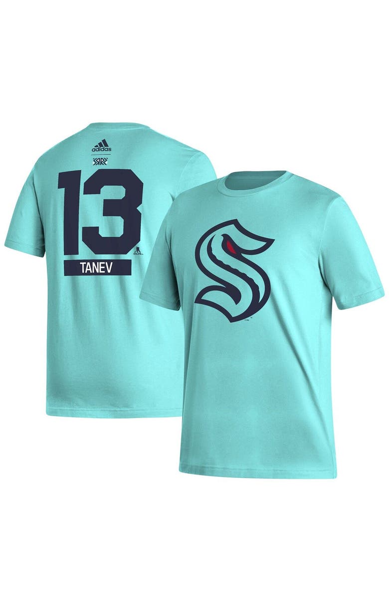 adidas Men's adidas Brandon Tanev Teal Seattle Kraken Reverse Retro 2.0 Name & Number T-Shirt, Main, color, 