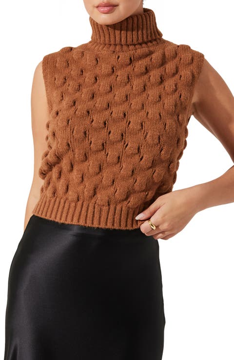 Pattern Turtleneck Sweater Vest