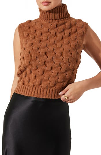 ASTR ASTR THE LABEL PATTERN TURTLENECK SWEATER VEST