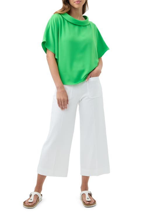 Trina Turk Honeysuckle Top In Grass Court Green