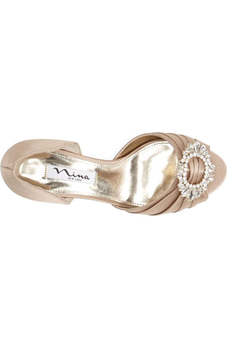 Nina 'Crystah' Embellished Satin Pump, Alternate, color,