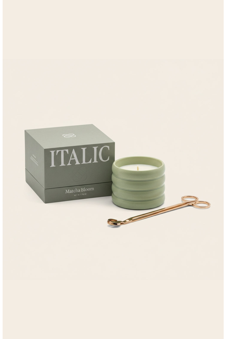 Ceramic Candle & Wick Trimmer Set, Alternate, color, Matcha Bloom