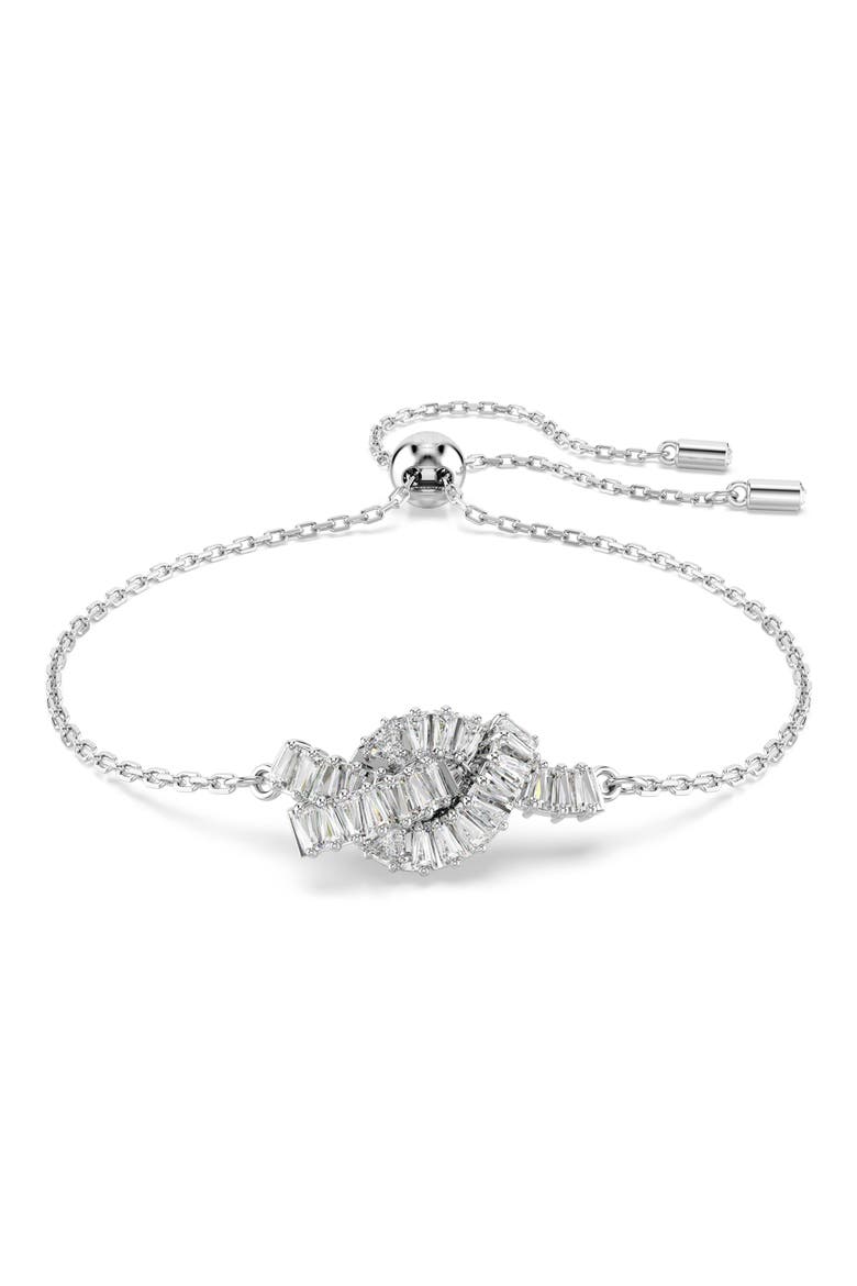 Matrix Knot Slider Bracelet, Main, color, WHITE/ SILVER