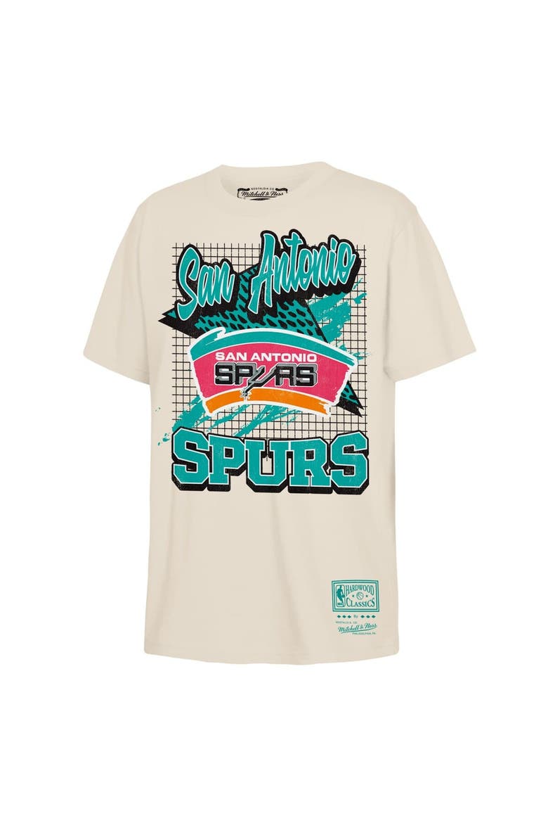 Youth Mitchell & Ness  Natural San Antonio Spurs Hardwood Classics Retro Vibe T-Shirt, Main, color, Natural