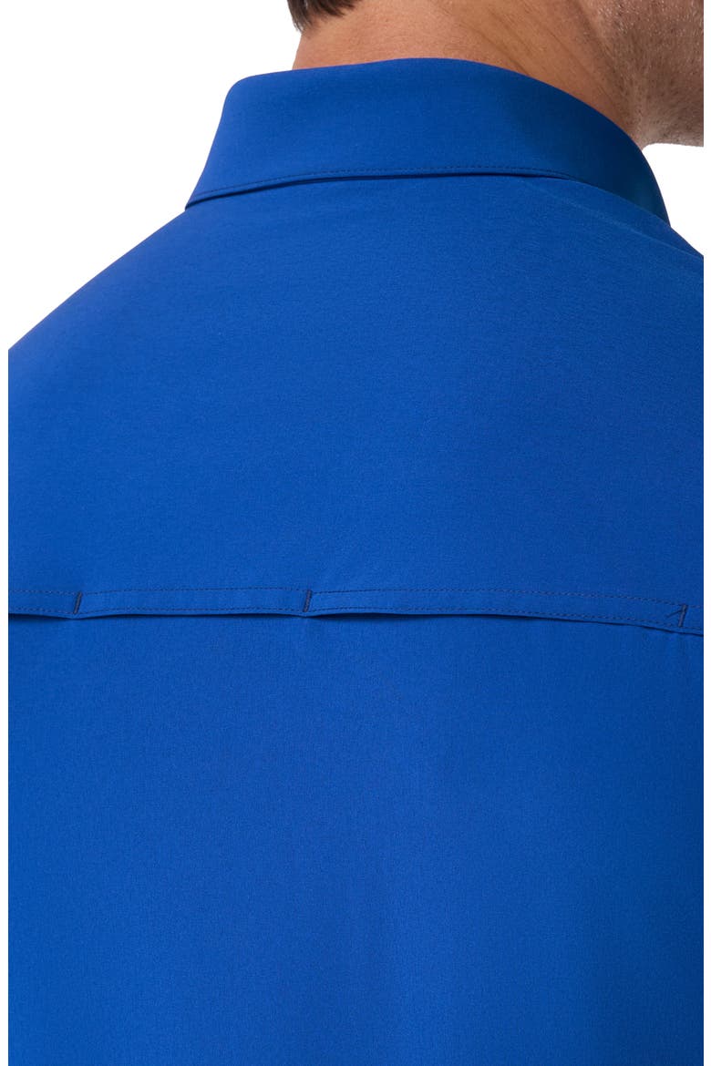Leeward Tailgate Short Sleeve Performance Button-Up Shirt, Alternate, color, ROYAL BLUE