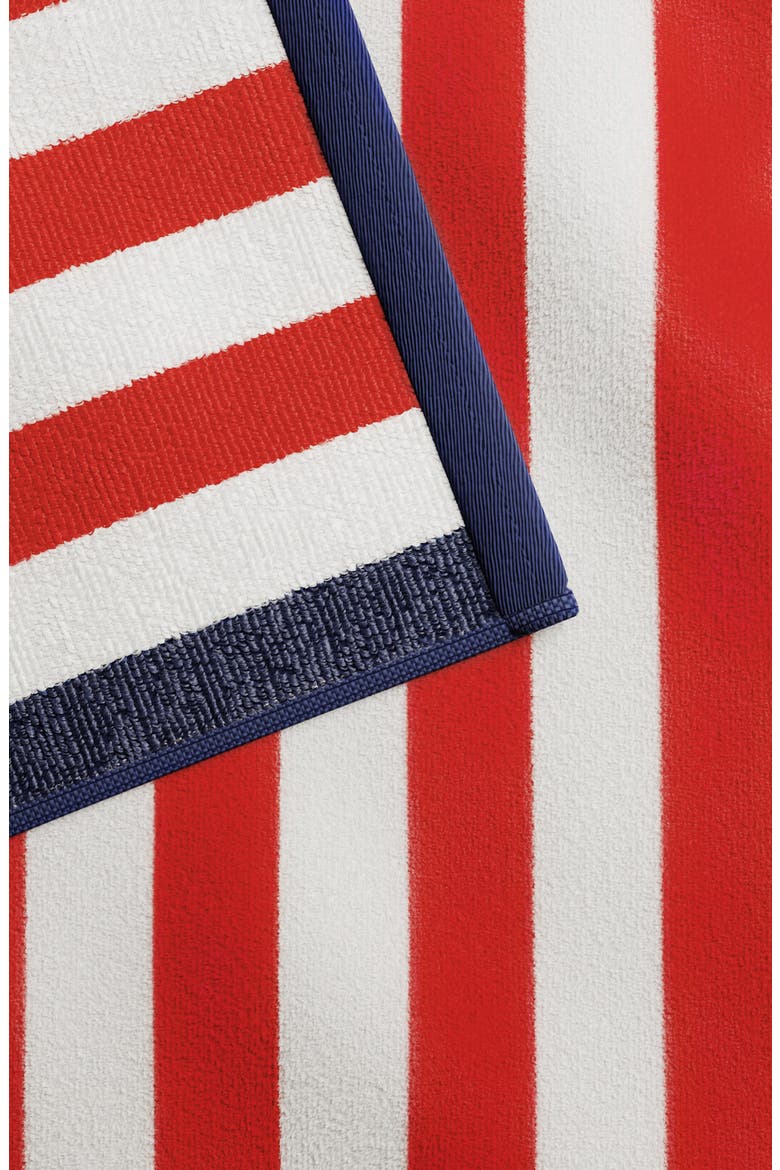 Stripe Oversize Beach Towel, Alternate, color, RED / NAVY