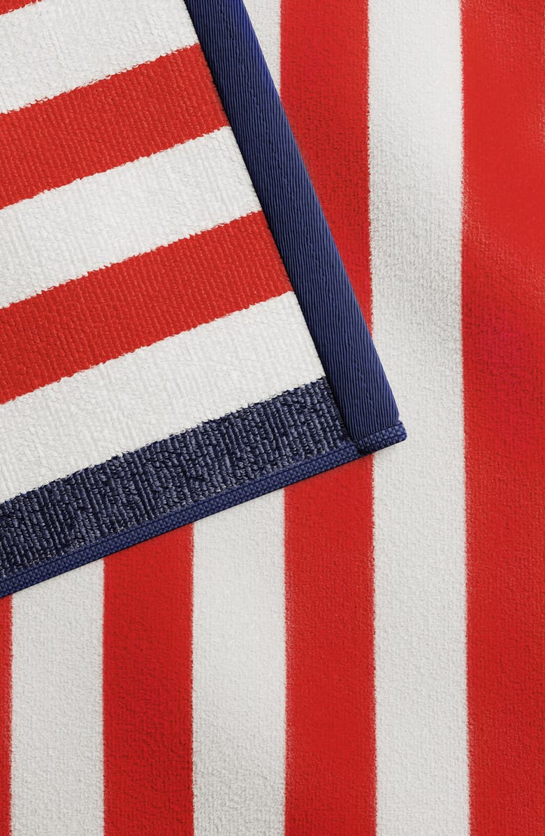 Woven & Weft Stripe Oversize Beach Towel, Alternate, color, Red / Navy