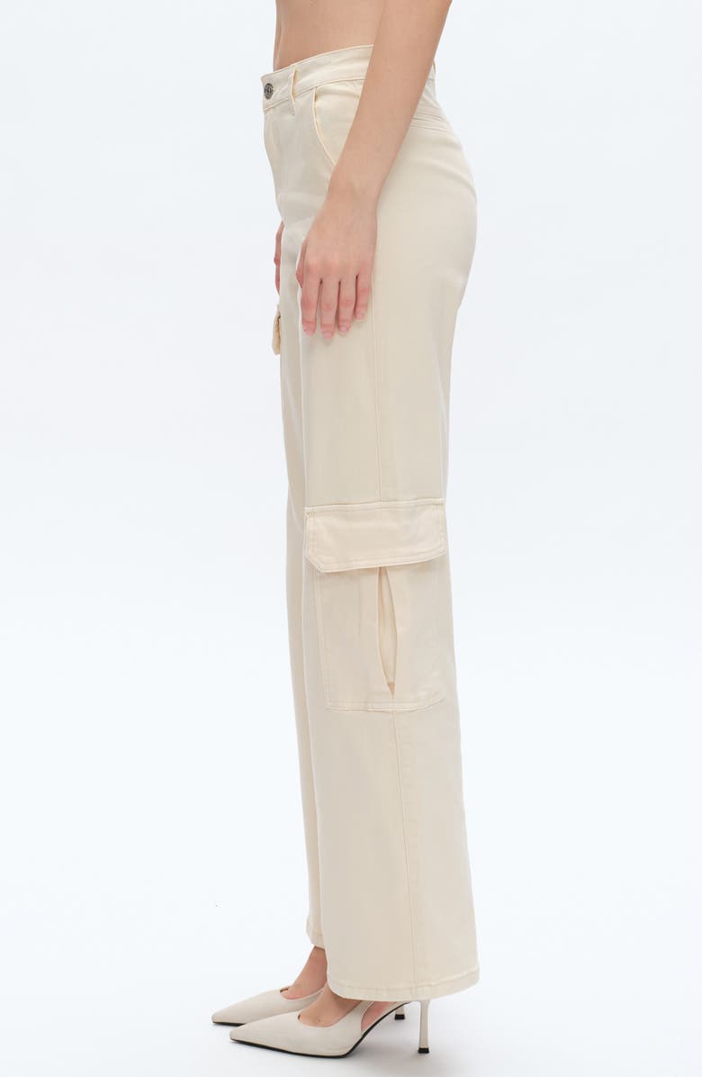 Bayeas High Waist Cargo Wide Leg Jeans, Alternate, color, Beige