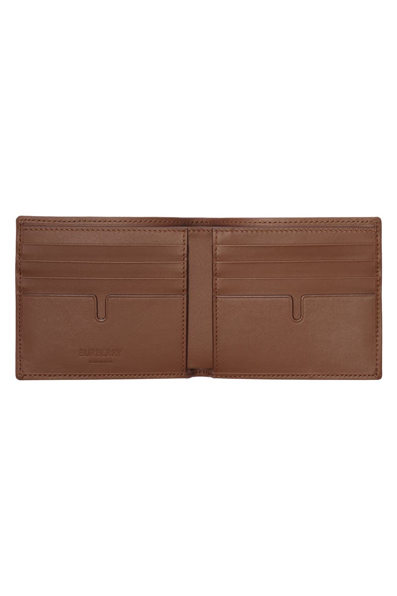 Check Coated Canvas & Leather Bifold Wallet, Alternate, color, ARCHIVE BEIGE