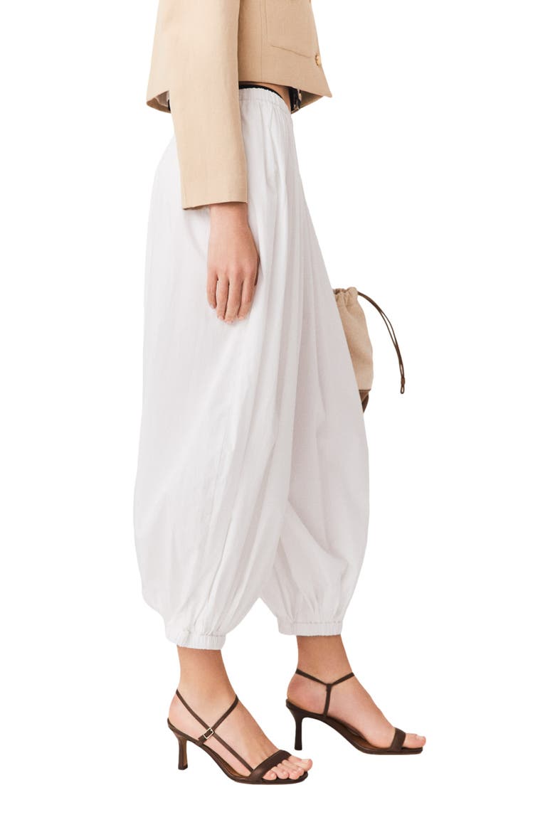 Harem cotton trousers, Alternate, color, White