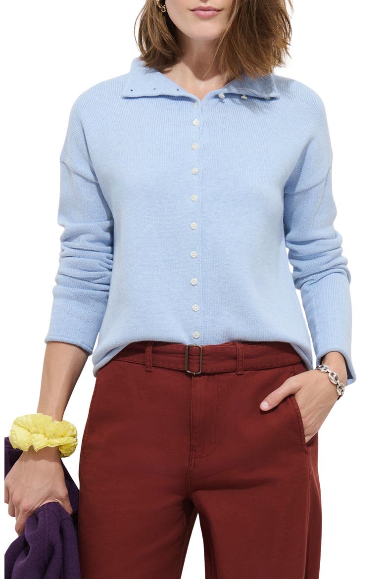 Taylor Cotton & Cashmere Cardigan, Main, color, HEATHER BLUE