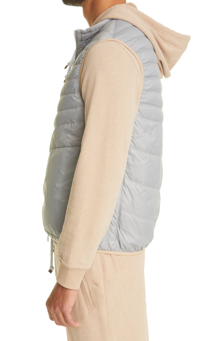 Brunello Cucinelli Quilted Down Vest, Alternate, color, Grey