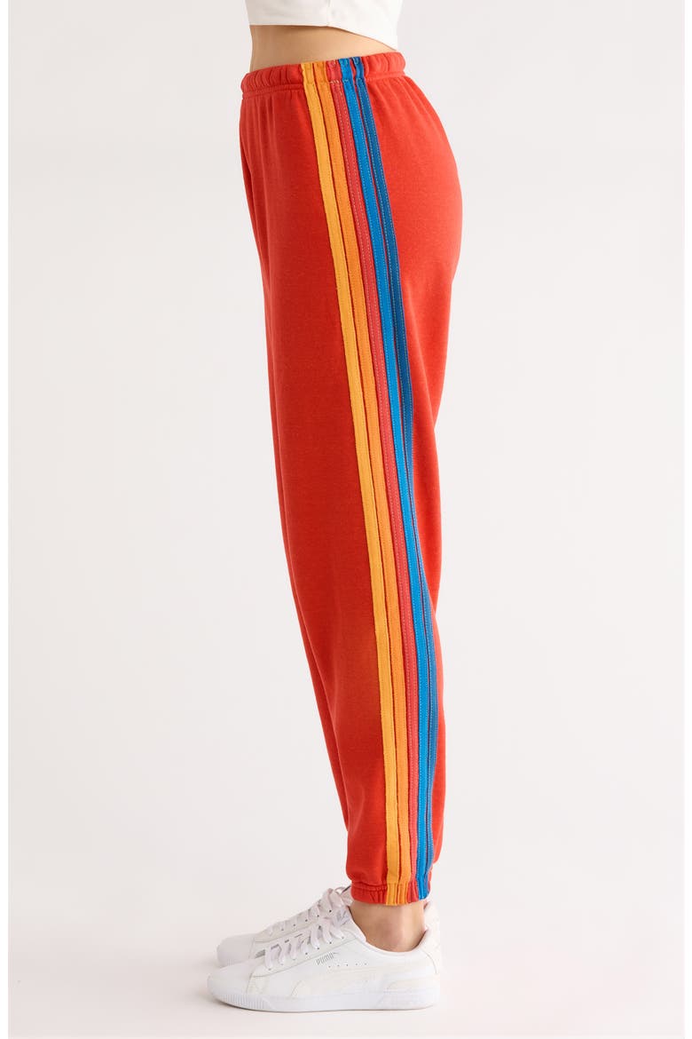 Stripe Sweatpants, Alternate, color, RED