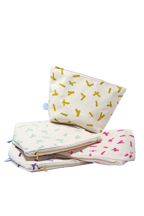 Dance Happy Sprinkles Cosmetic Bag In Golden Flax