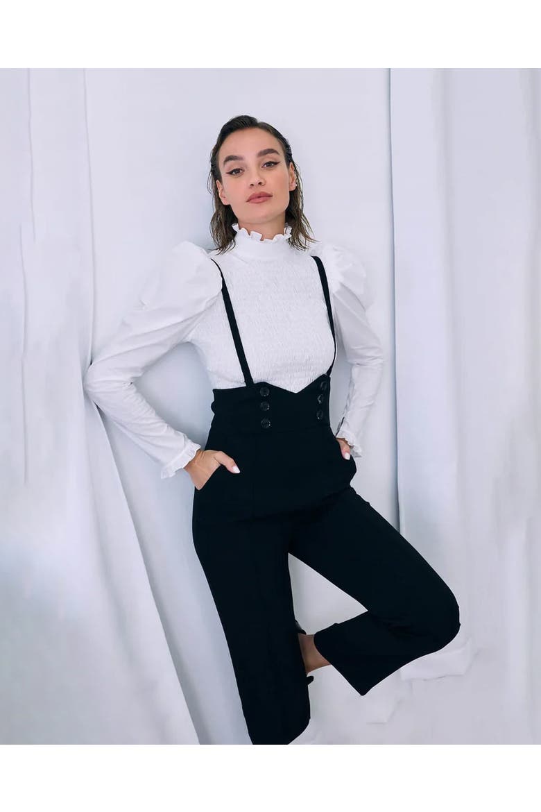 Blake High-Waisted Designer Pants, Alternate, color, Black