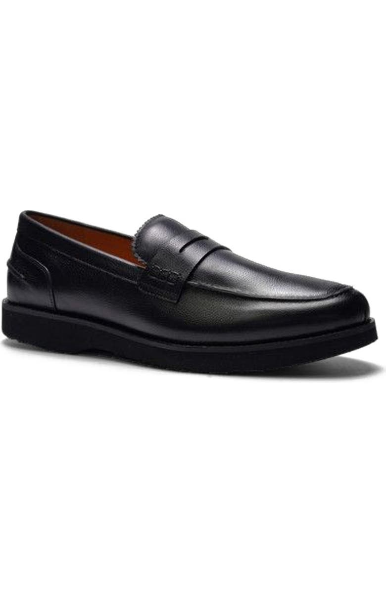 A. Veer Mason Penny Loafer, Main, color, Black Leather