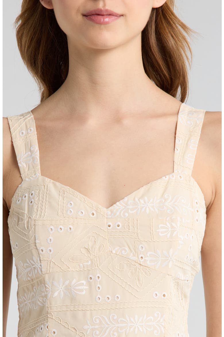 Eyelet Lace Patchwork Sundress, Alternate, color, TAUPE