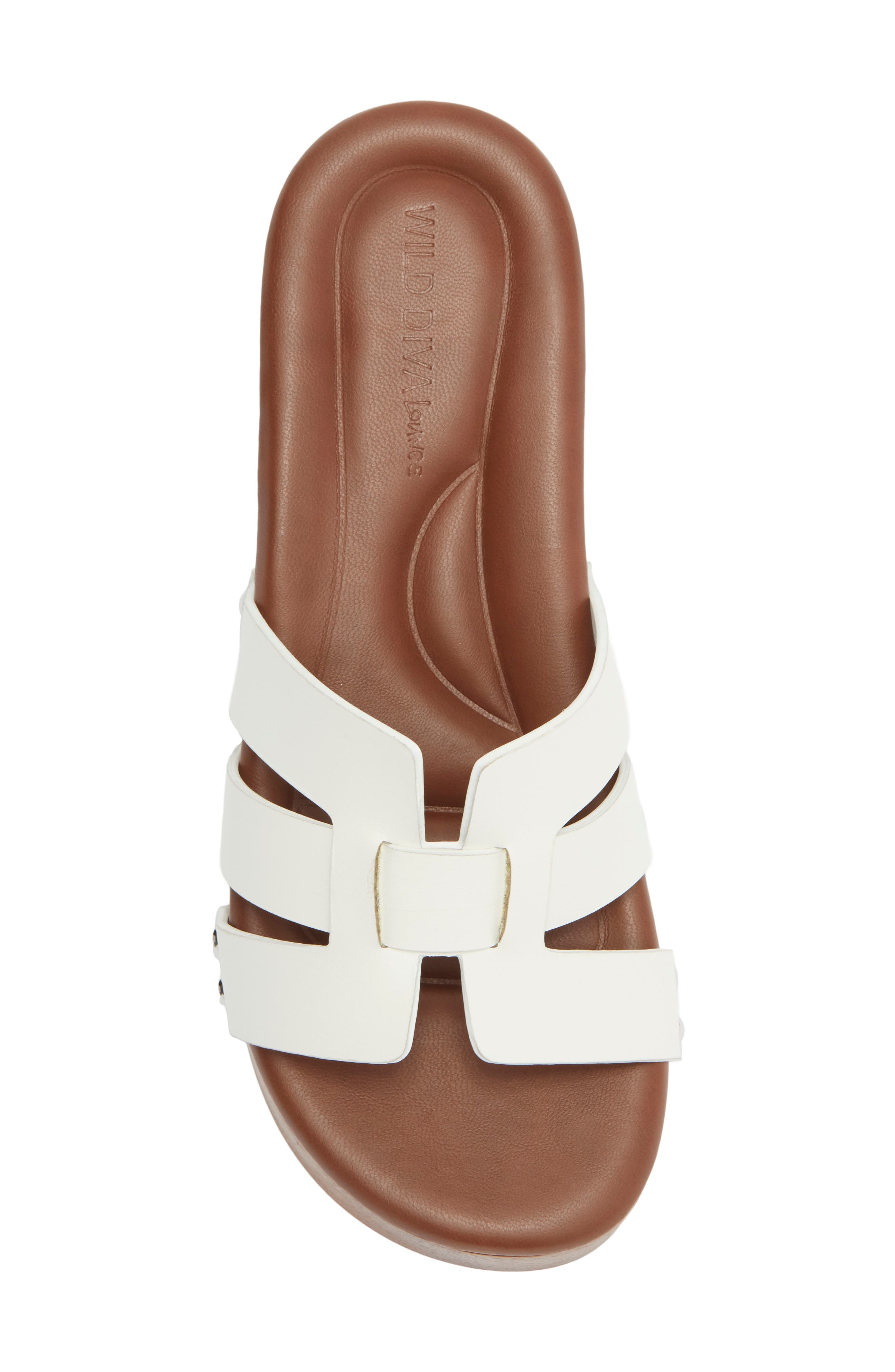 Hipster Platform Wedge Slide Sandal, Alternate, color, WHITE