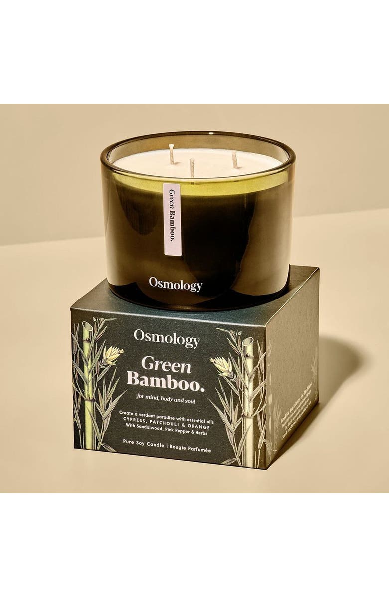 Osmology Green Scented Triple Wick Candle, Alternate, color, Green